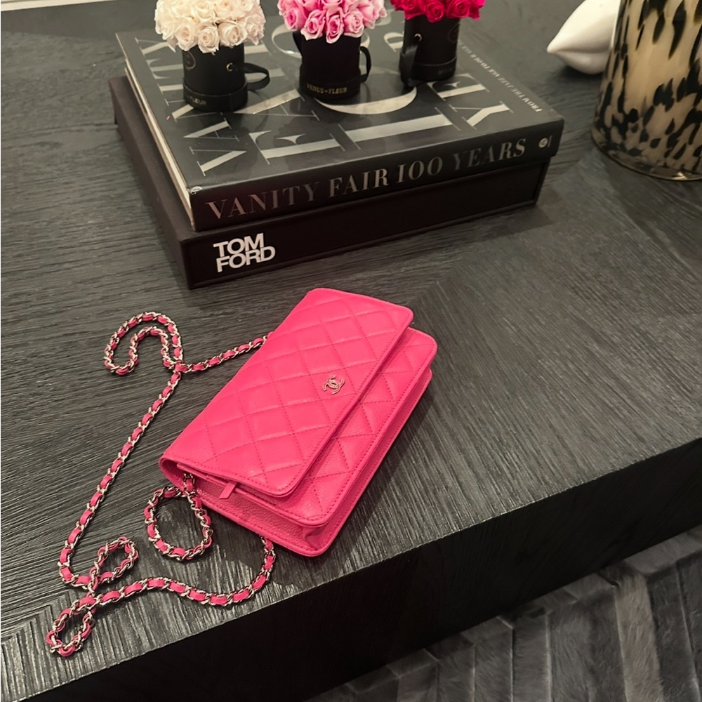 CHANEL Hot Pink Crossbody Bag with Caviar Quilted Design